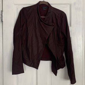 Theory burgundy leather jacket